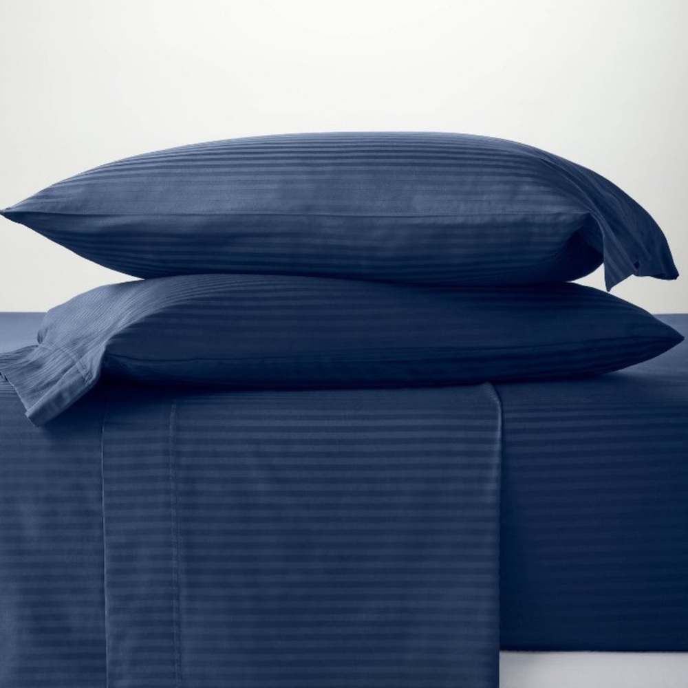 Threshold Damask Solid Sheet Set Indigo - Queen